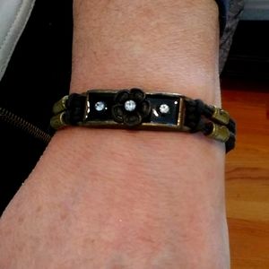Handmade black bracelet one of a kind